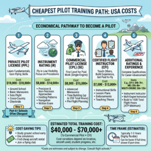 cheapest way to become a pilot in usa