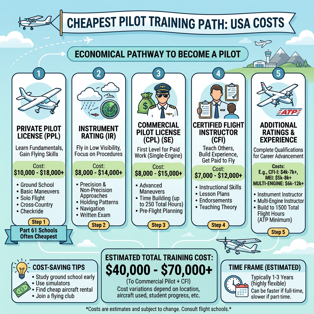 Cheapest Way to Become a Pilot in USA (Save Thousands in 2026)
