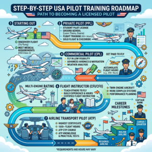 how to become a pilot in usa training steps